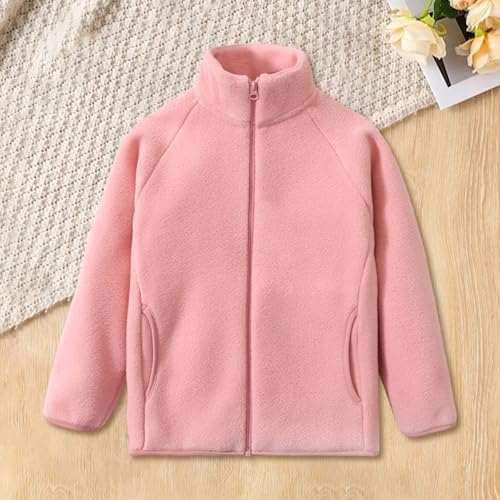 Fleece Zip Up Warm Coat for Youth Boys Long Sleeve Standing Collar Solid Color Jacket Kids Girls Trendy Relaxed Outwear3