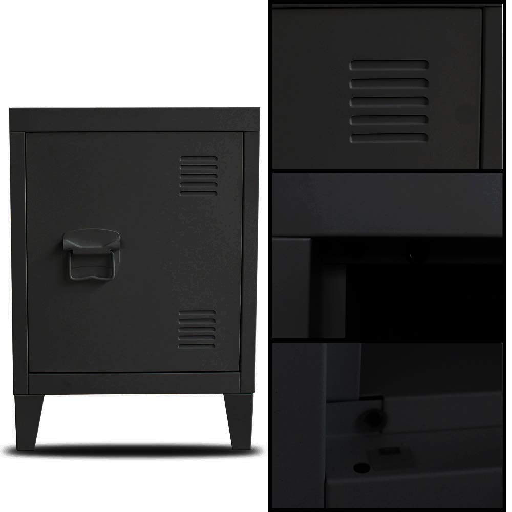 Panana Small Metal Storage Cabinet Industrial Vintage Locker Side