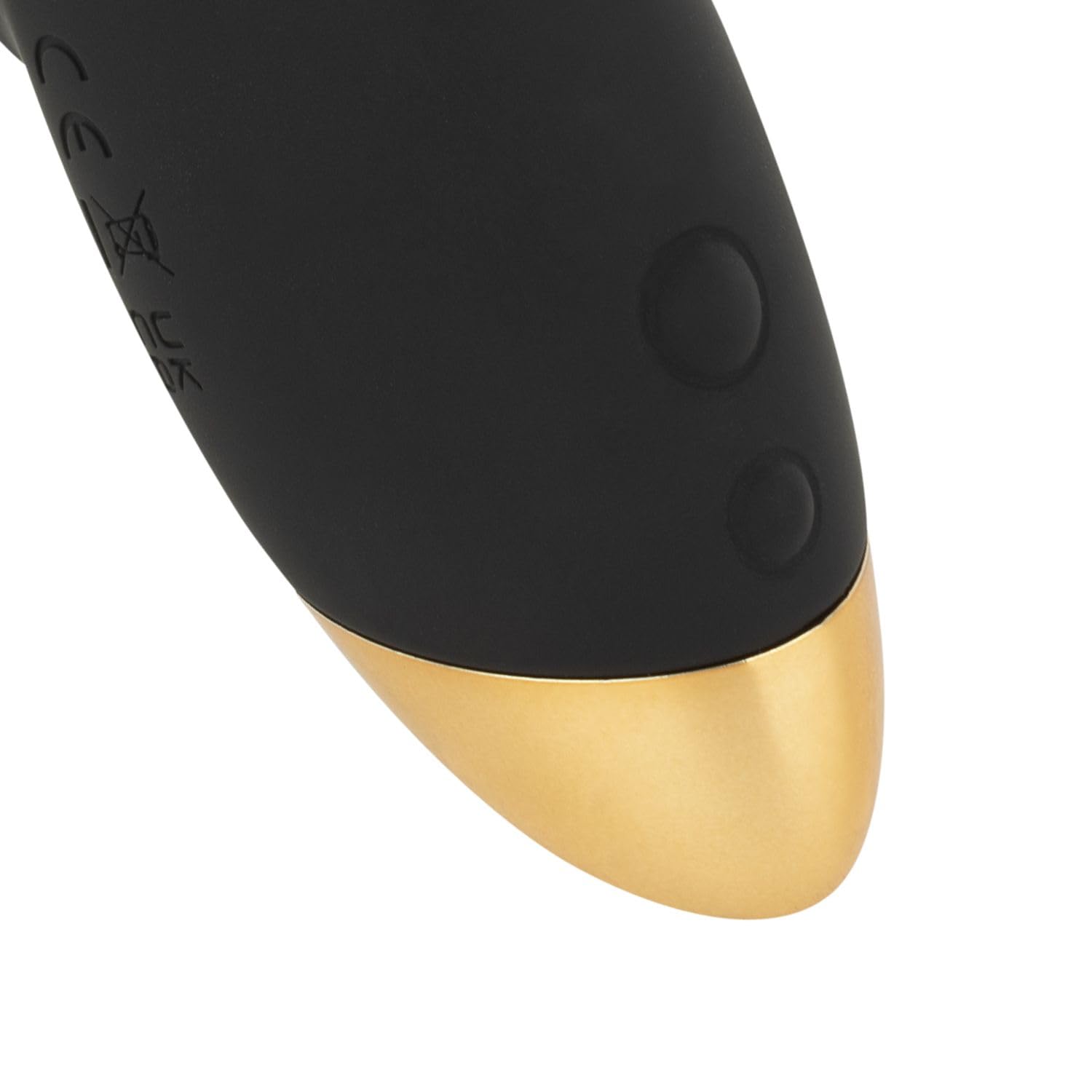 VOU Cirro Vibratore donna luxury – Vibratore vaginale ricurvo in silicone a coste con decorazioni dorate – Vibratore punto G con 7 modalità di vibrazione – nero