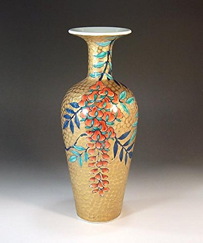 有田焼・伊万里焼・手書き花絵花瓶 Amazon.co.jp: 有田焼・伊万里焼の陶器花瓶・黄金藤絵｜贈答品｜ギフト