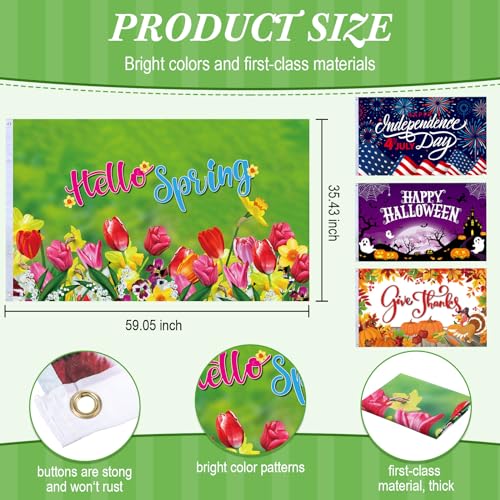 Smoothnovelty GEG-SMOOTHNOVELTY-12 Pcs Seasonal Garden Flag 3 X 5 Ft Yard Flags For Outside Double Sided Holiday Flag Banner With Grommets For Spring Summer 4Th Of July Outdoor Flags Banner Decorations thumb #1