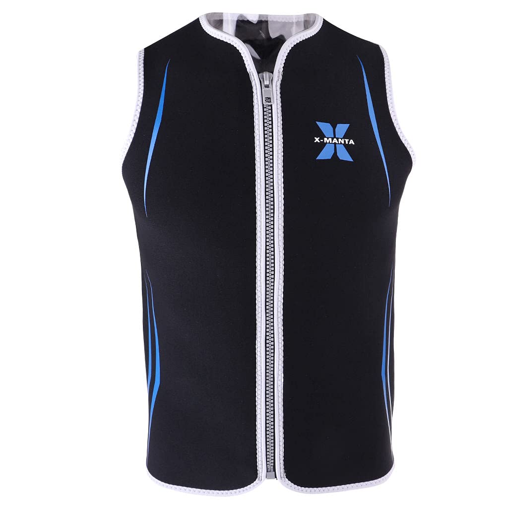 Gilet per Muta in Neoprene 3mm ZIPPER Muta Da Sub Senza Maniche per Uomo - Nero, XL