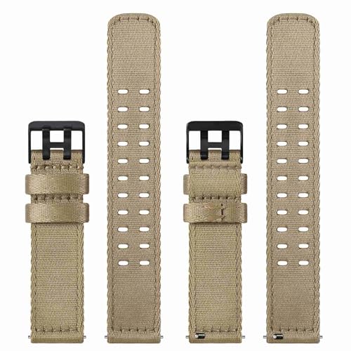 Image of WOCCI Double Holes Nylon Watch Bands, Silky Nylon Straps, Quick Release, Compatible Watch Lug Width 18mm 20mm 22mm