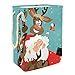 TIZORAX - Cesta plegable para la colada de Santa y renos para llevar selfie, cesta de almacenamiento para cuarto de baño, dormitorio, juguetes para el hogar, organizador de ropa