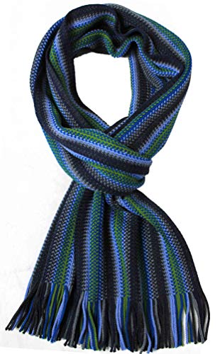 Écharpe en laine Rotfuchs tricotée multicolore pour hiver élégant