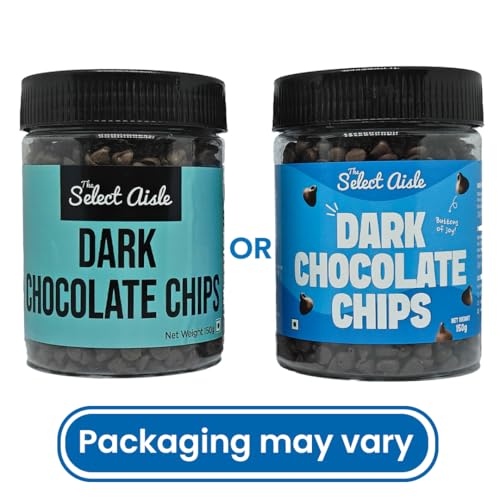 Image of The Select Aisle Dark Chocolate Chips 150g | Dark Chocolate Compound Choco Chips for Baking, Cakes, Cookies, Overnight Oats, Ice Creams & Desserts, Cake Decoration