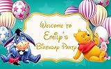 Winnie the Pooh Birthday Banner Personalized Party Backdrop Decoration ikban16