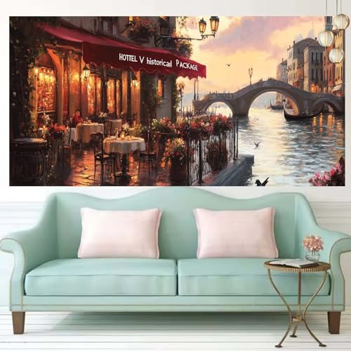 Diamond painting complet 60x150cm motif brücke pour tableau en perles adults