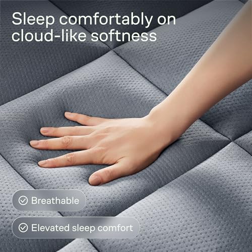 Image of Niagara Ultra Soft Queen RV Size Mattress Topper - Viscose Made from Bamboo Pillow Top Mattress Pad for Back Pain Relief - Naturally Cooling for Hot Sleepers, Gray