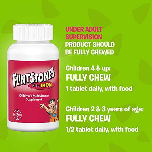 Flintstones Chewable Kids Vitamins With Iron, Multivitamin For Kids & Toddlers With Vitamin D, Vitamin C & More, 60 Count (Pack Of 1) #TOP3