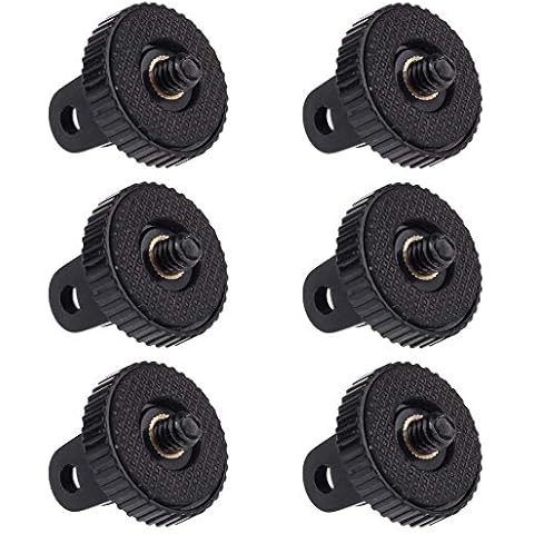 Tripod Mount Adapter,QSXX 6 Pieces Tripod Adapter Camera Mount Standard Exquisite and Durable Tripod Mount Adapter for Gopro for Gopro Hero Action Cameras Tripod Screws Black Cover