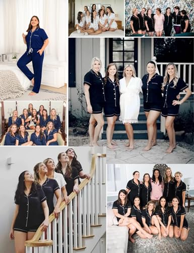 Image of SWOMOG Women's Plus Size Pajama Set Short Sleeve Sleepwear Top and Pants Button Up Pajamas for Women Loungewear