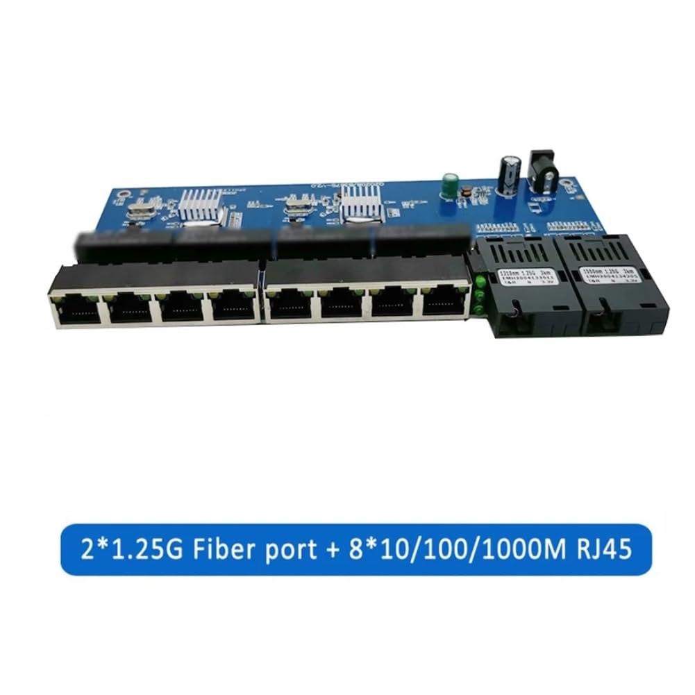 3 . 10/100/1000M gigabitowy przełącznik Ethernet światłowodowy konwerter mediów PCBA 8 RJ45 UTP i 2 SC Fiber Port Board PCB łatwa instalacja łatwa w użyciu