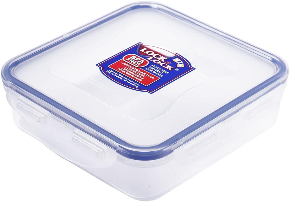 LOCK & LOCK 20-Fluid Ounce Square Food Container, Short, 2-1/2-Cup
