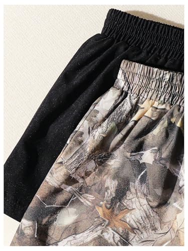 WDIRARA Toddler Girl's 2 Pack Shorts Camo Elastic Waist Athletic Shorts4