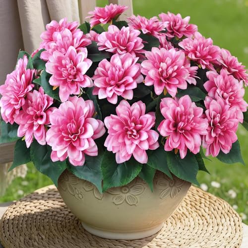 VIERENA 8 Bundles Artificial Dahlia Flowers for...