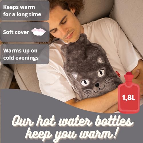 soxo Lustige Wärmflasche Mit Bezug Geschenk Für Frauen Männer Geschenke Lustig Wärmeflasche Katze 2