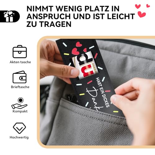 15pcs Dankeschön Geschenke - Du hast ein dickes Danke verdient Geschenk für Kollegen Teams - Hülle Filz Geschenk Verpackung,Ohne Schokolade