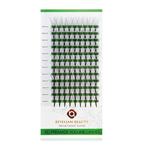 BEYELIAN Premade Ultra Volume Eyelash Extensions 10D 0.07mm 14mm C Curl Express Cluster Lash Extensions