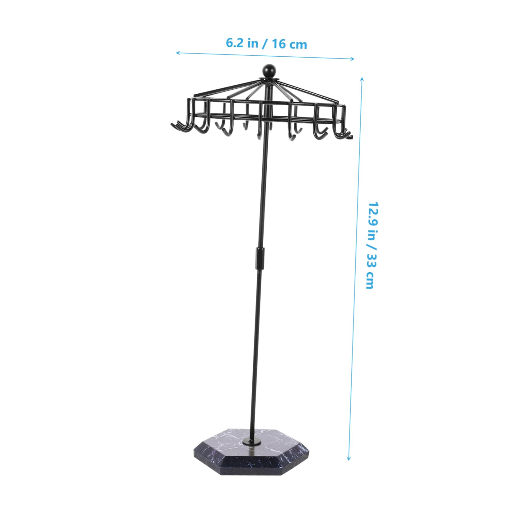Présentoir Rotatif Pour Bijoux & Porte-clés | Support Arbre à Bijoux Design | Organisateur Bureau Compact Noir