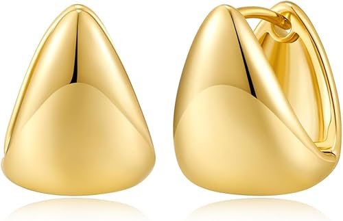 Aretes de aro chapados en oro de 14 quilates, pequeños aros cuadrados para mujer, aretes minimalistas lindos para mujeres y niñas, regalo de oro,