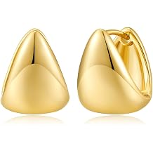 14K Gold Plated Hoop Earring Small Square Huggies Hoops For Women, Minimalist Cute Earrings for Women Girls Gift, gold silver rose gold black and CZ