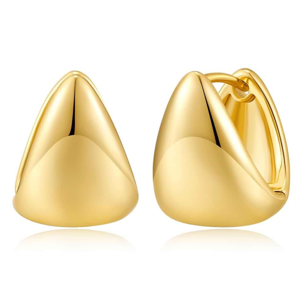 Small Chunky Huggie Hoop Earrings for Women Simple Hypoallergenic Earrings Square/Teardrop/Ball Hoops,Four Colors,Easy to Wear,Minimalist and Secure Fit,Versatile Essential Earrings for Daily Wear