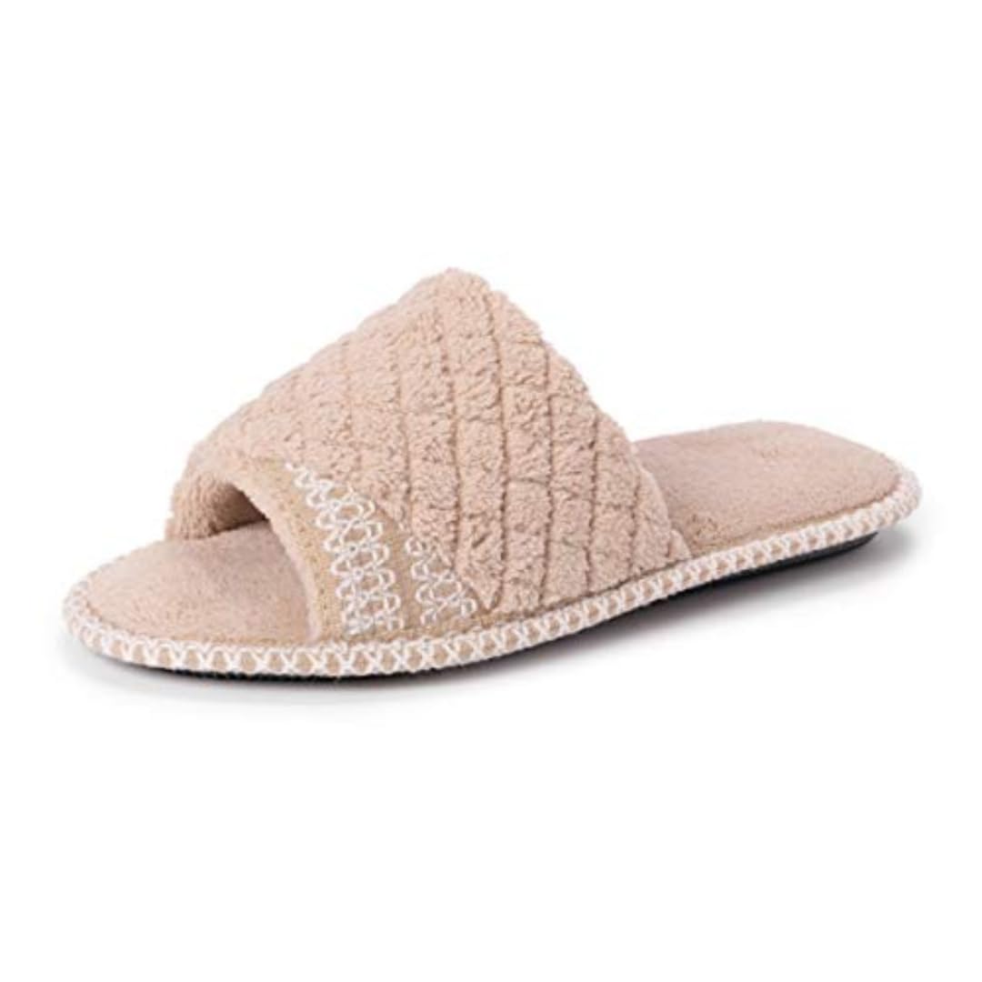 MUK LUKS Women's Sally Micro Chenille Scuff Slipper-Honey Wheat, Small UK
