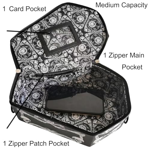 Image of Men PVC Unique Novelty Gothic Handbag Detachable Strap Crossbody Shoulder Bag Halloween Skull Purse for Women