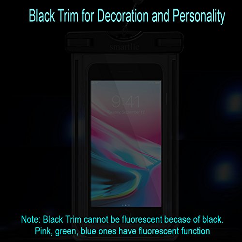 Waterproof Phone Pouch Holder, Smartlle Universal Waterproof Phone Case, Dry Bag Underwater Snowproof For Iphone 13 12 11 Pro Max Xr,Xs, 8,7,6 Plus,Se, Galaxy S22/A/Note, Lg,7”, Beach Water Pool Black #TOP5