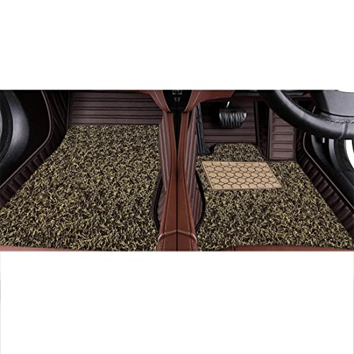 Image of Autofurnish Premium 9D Car Mat Full Set for Hyundai Creta 2015-19 || Luxury Leather Dual-Stitch Full Set 9D Car Floor Mat || 100% Waterproof || Color : Coffee Coffee
