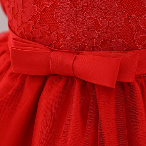 FYMNSI Baby Meisje doopjurk Strik Kant Bloemen Borduurwerk Formele Feest Verjaardag Pageant Bruiloft Bruidsmeisje Tutu Prinses Kerst Avondjurk met hoofdband Outfit voor 6-24 maanden - Afbeelding 5