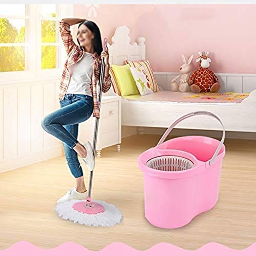 Vadrouille rotative 360 en métal avec 2 têtes en microfibre lavables