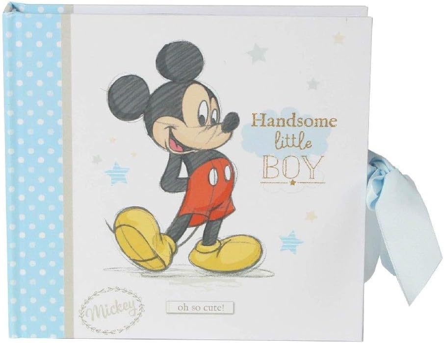 Happy HomewaresHandsome Little Boy Mickey Photo Album with Blue Ribbon - 50 Pictures - Officially Licensed