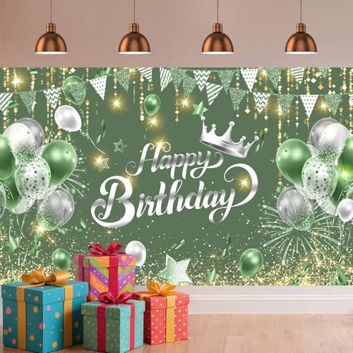 Fondo Fotográfico Verde Cumpleaños 10x8 ft miniatura 4