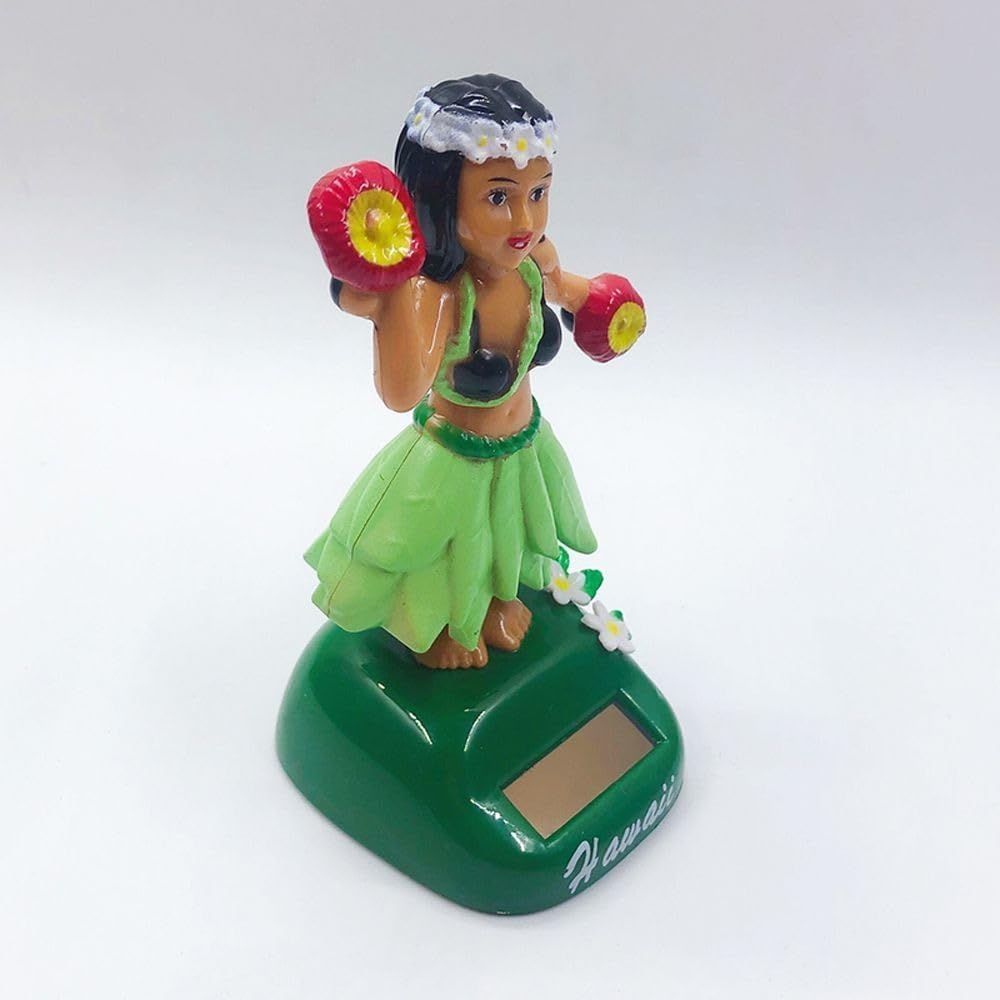 Solar Powered Hula Girl Dancing Figures Decoration Swinging Hawaiian Girl Doll Car Dashboard Ornaments for Car Interior Home Party Decor Learning Collectible Dolls - Image 3