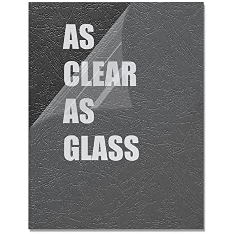 HOUYEE Binding Covers and Backs Bundle: 12 Mil Ultra Clear Binding Front Covers, 12 Mil Black 90 Lb Leather Texture Paper Binding Covers, Letter Size, Black,Un-Punched Cover