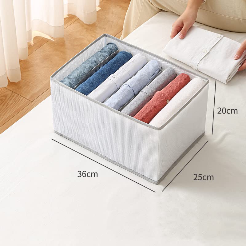 Image of JD FRESH 10 Peices organizer drawer storage (Large), Storage Organizer, Fabric organiser, Wardrobe Storage box for Drawer, Size large 36 x 25 x 20 CM - 10 Pcs