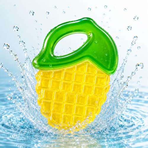 Image of CHICAGOZONE Premium Baby Silicone Teether Ring Toy - BPA Free Soft Teething Toy for Infants, Multi-Texture Sensory Chew Toy, Easy Grip Teether for Babies 3-12 Months, Cute Animal Design (Multicolor) (CORN SHAPE)