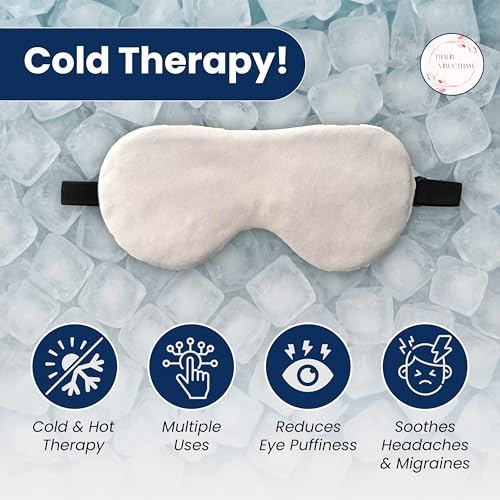 Image of Cooling Gel Eye Mask for Sleeping (Pack of 2) - Velvet Sleep Mask with Light Blocking Design, Reusable Gel Pad and Stretchable Band for Relaxation, Travel & Meditation | For Men & Women | THALIR VIRUCTHAM