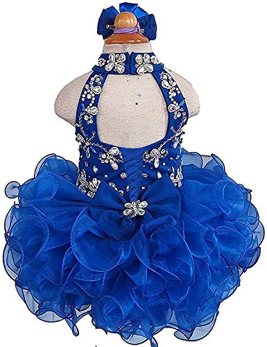 Junguan Baby Girls Short Halter Cupcake Pageant Dresses New Born Princess Birthday Party Tutu Ball Gowns3
