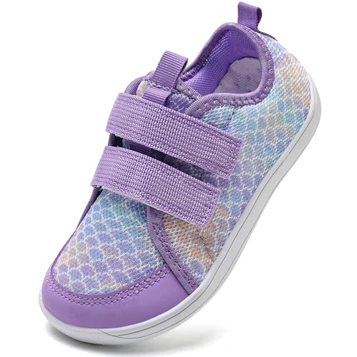 WateLves Wide Toddler Water Shoes Kids Barefoot Beach Swim Aqua Shoes Boys Girls Breathable Mesh Walking Hook and Loop Sneakers