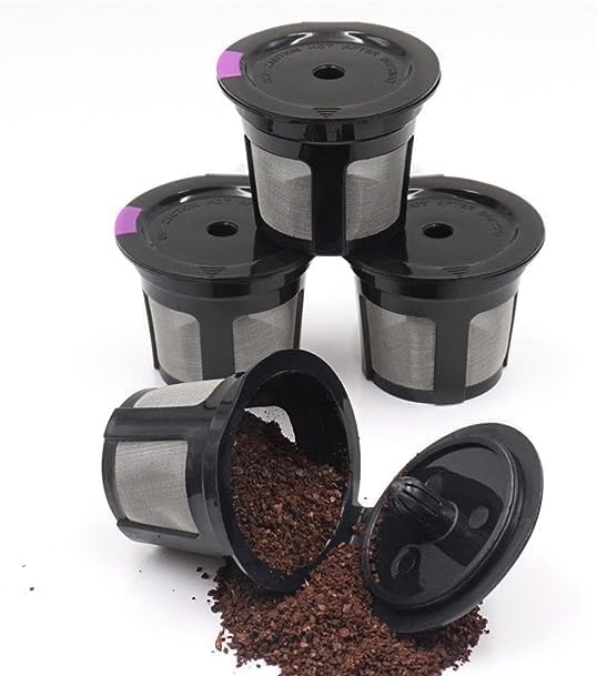 Miniatura 4 de Cestas de filtro de café reutilizables negras para cafeteras Keurig 1.0 y 2.0, filtro de plástico de cápsulas de café, cápsulas de café de 0.7 fl oz