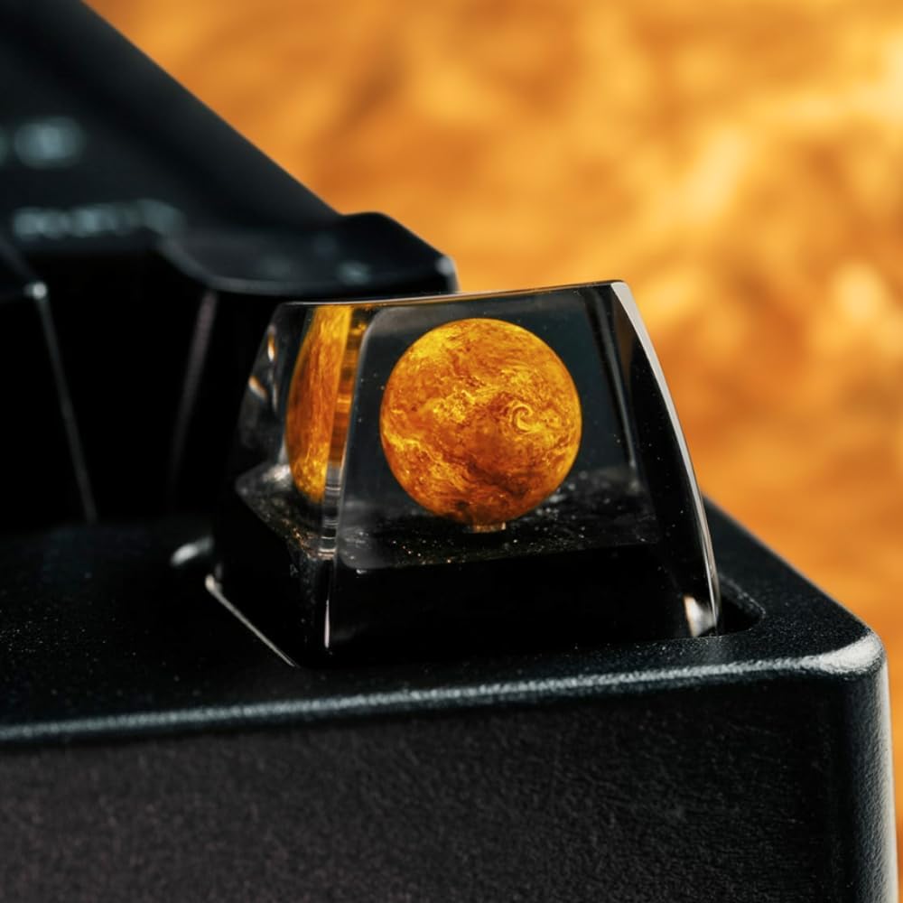 Mars Planet Artisan Keycap Solar System - 1U ESC, R1 SA Profile Custom Handmade Resin Cherry MX Switch Key Cap Mechanical Keyboard, Cool Tech Gifts for Men, Dad, Father, Gamer, Space Lover