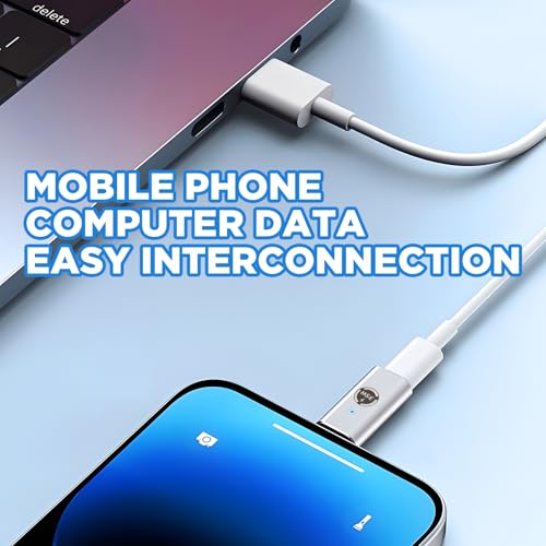 kwinfei 2PCS High Speed USB C to 8 Pin Adapter,Durable Charging Adapter for 35W Fast Charging and Data Transfer, Compact Phone to USB C Adapter Compatible with Smartphones, Tablets and More - Image 4