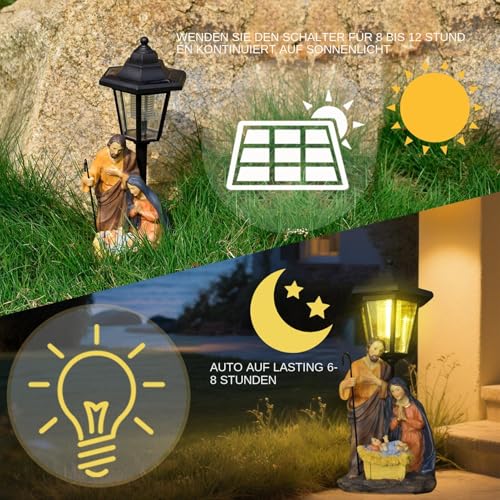 Éclairage pour l'extérieur crèche lanterne solaire cadeau idéal déco Noël - 3