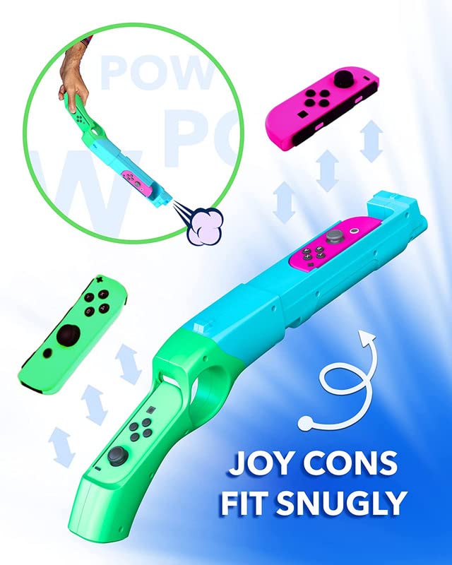 Miniatura 4 de Skywin Gun Controller for N-Switch JoyCons - Compatible with Nintendo Switch Gun Shooting Games (Green)