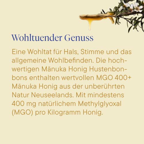 Manuka Health - MGO 400 + Lutschbonbons mit Propolis 250 g - 100% Pur aus Neuseeland mit zertifiziertem Methylglyoxal Gehalt und Vitamin C Bonbons