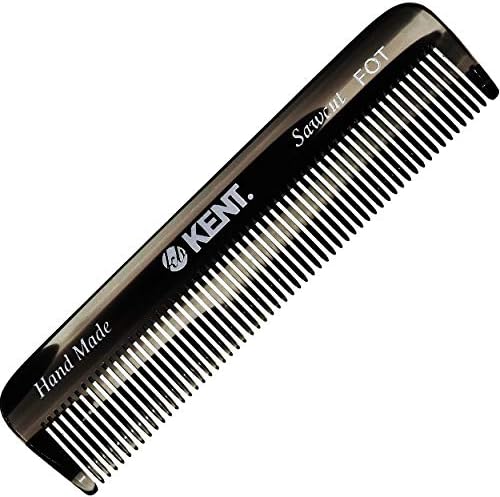 Kent A FOT Handmade Pocket Comb for Men, Women and Kids, All Fine Tooth Hair Comb Straightener for Everyday Grooming and Styling Hair, Beard and Mustache, Saw Cut and Hand Polished, Made in England