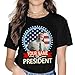 Custom Presidential Election T Shirts, Custom Your Name for President Tshirt with Image, Short Sleeve Printed US 2024 Flag Tee